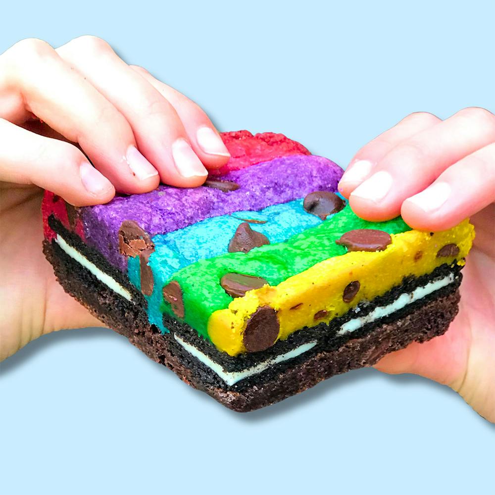 Baked-in-Color-Giant-Rainbow-Oreo-Brownies