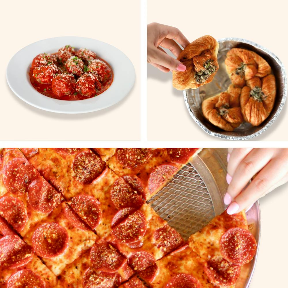 pizza-garlic_knots-meatballs-3-way-split